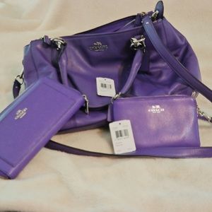 Purple coach purse